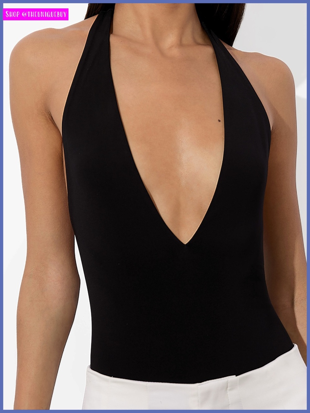 Alice + Olivia Pippa Open Back Bow Tie Black Bodysuit Top